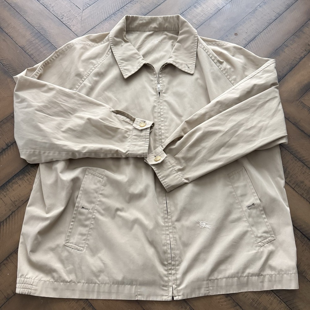 BURBERRYS x El Corte Ingles Vintage Mens Khaki Zip Harrington Jacket